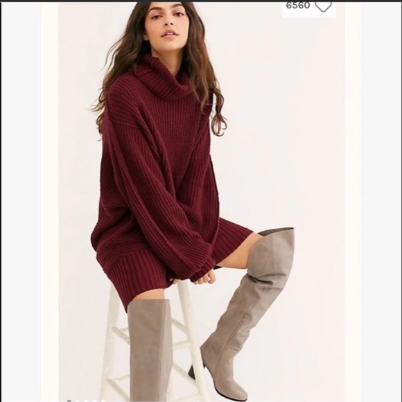 Free People Sweaters - Free People Cocoa Knit Turtleneck Sweater Dress